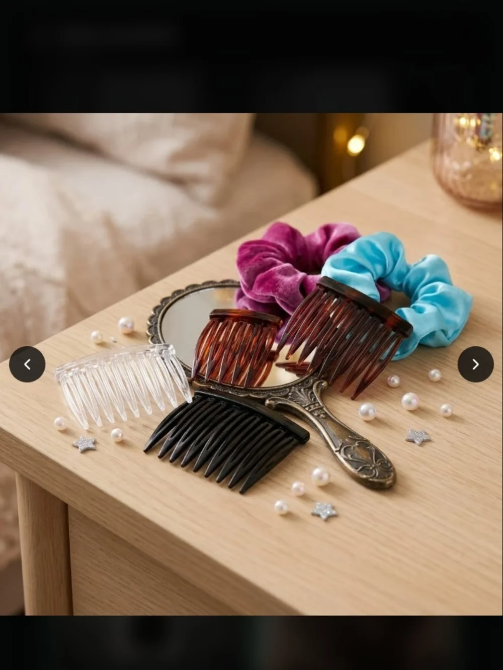 Brand New Scunci Hair Comb Set - Clear, Brown & Black